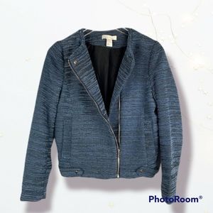 H&M blue Tweed Moto jacket💙